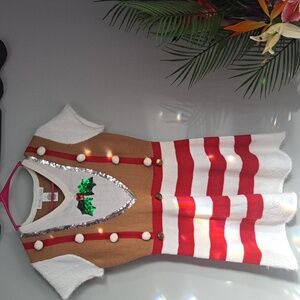 Planet Gold Christmas Bells Ringing Dress Sz Meduim PTP:18.5" Length:32"